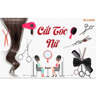 Tranh dán tường 3D trang trí salon tóc
