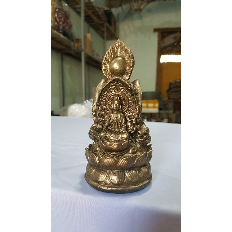 Tượng Phật 3 mặt, Tam tôn ngồi trên tòa sen,  thờ cúng, phong thủy  hoặc để xe ô tô,  cao 16cm