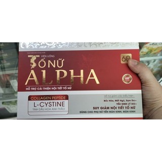 Viên uống tố nữ alpha_hỗ trợ cải thiện nội tiết tố nữ, collagen peptide, l-cystine, tinh dầu hoa anh thảo