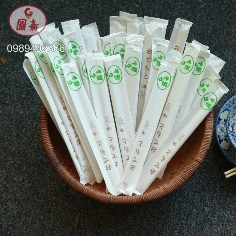 Sét 100 đôi đũa dùng 1 lần, đũa ăn một lần đóng màng bao giấy kín Nhật Bản nhà hàng tiện lợi