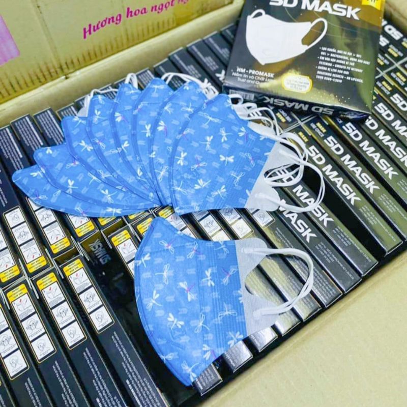 Khẩu Trang 5D HM Pro Phom Chuẩn Đẹp, Quai Đen Cá Tính