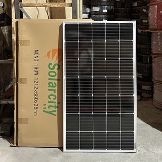 Tấm pin năng lượng mặt trời mono 160W Solarcity - hàng chính hãng (tặng kèm 1 cặp jack mc4 đơn, bảo hành 12 năm)