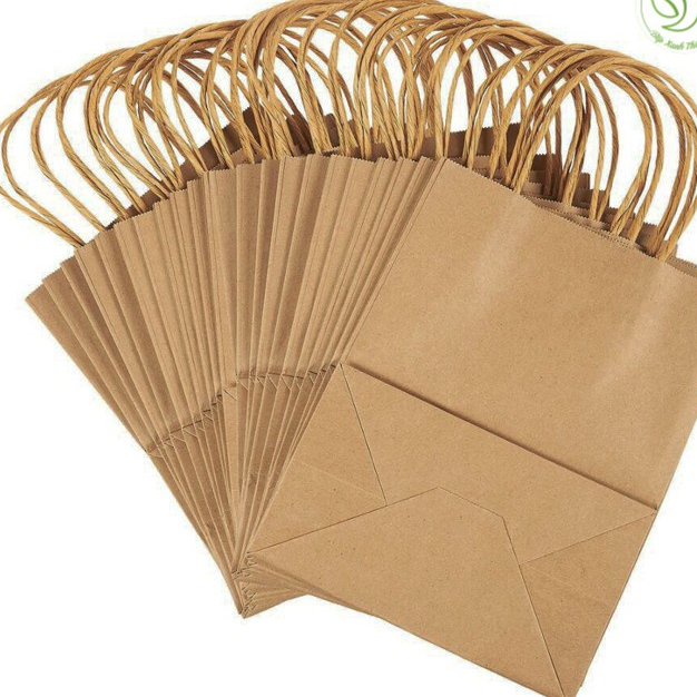 10 Túi đựng quà, túi giấy Kraft có quai nhiều size chắc chắn, bền bỉ, an toàn với môi trường tiện lợi