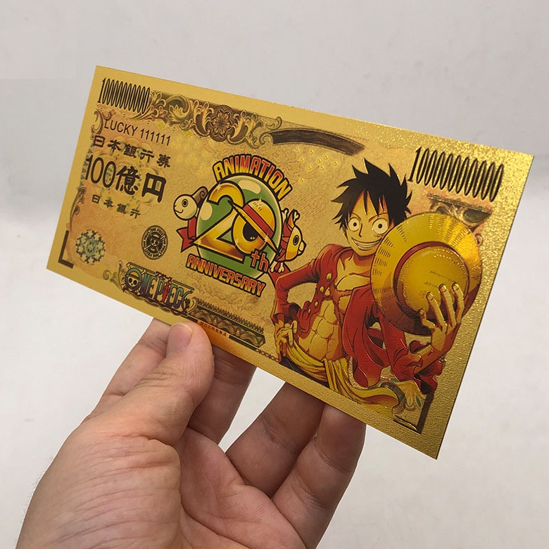 Tiền Sưu Tầm Anime One Piece - Tiền Giấy Kraft Vàng dày chống nước