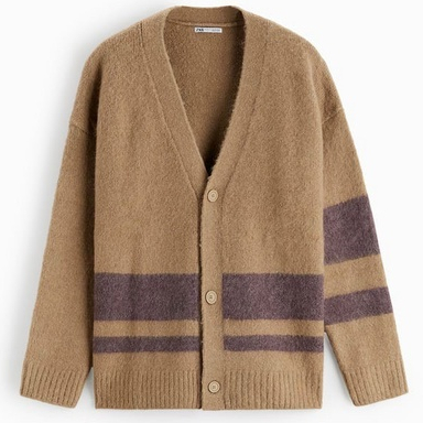 Áo cardigan Zara authentic WITH STRIPED TRIMS size L-XL