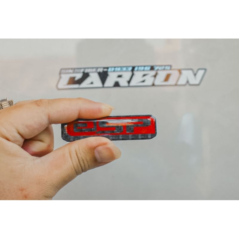 TEM NŐI ESP ĐỎ DÁN PÔ E Đúc Sợi CarbonFiber Cao Cấp