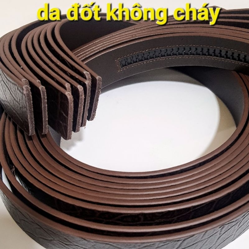 Dây Lưng không mặt có khấc bản 3,6 cm da bò nguyên tấm cao cấp [ DÂY CÓ KHẤC ]
