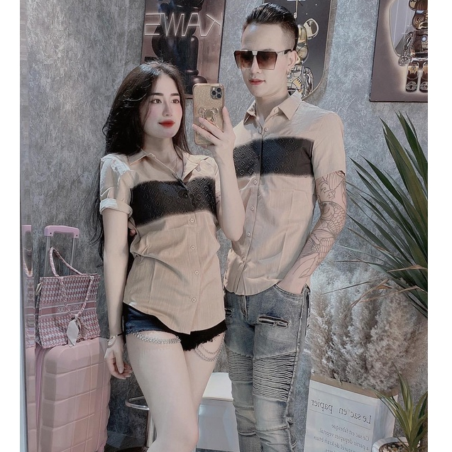 Áo sơ mi nam tay ngắn vải đũi hàn dập vân chất mềm mịn 4 màu HOT TREND mẫu mới cao cấp-AHFASHION