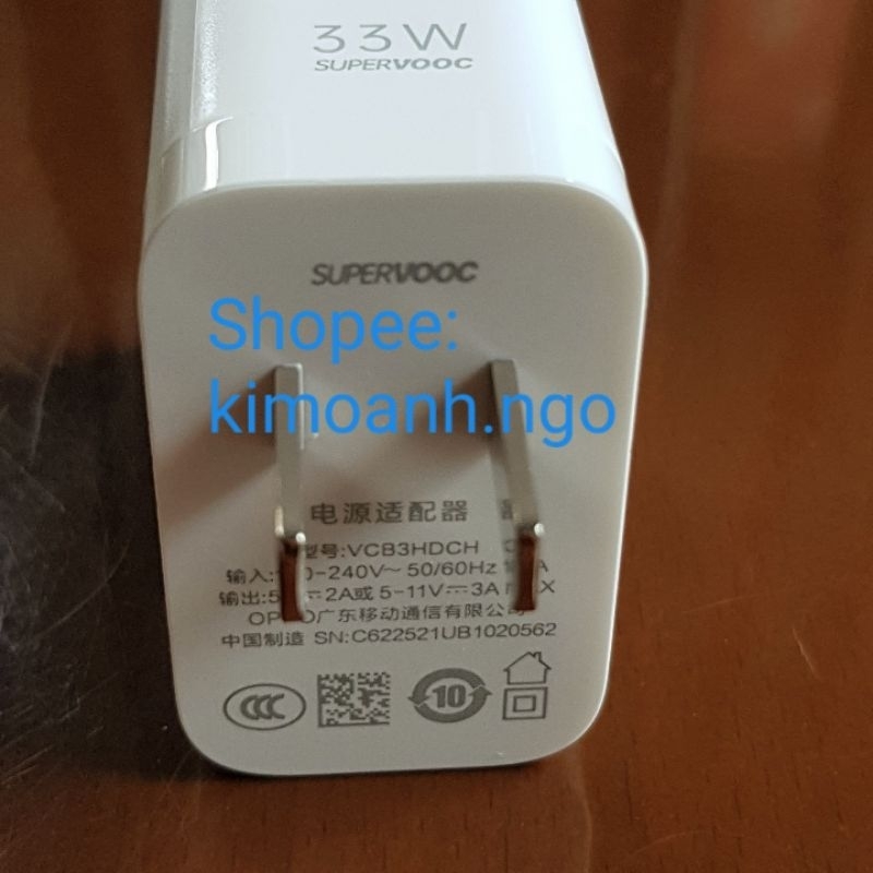 Sạc Nhanh 33W  OPPO Reno 8T 4G, Reno8 4G, Reno 8z, Eeno7 4G, Reno 7z... Mới 100%