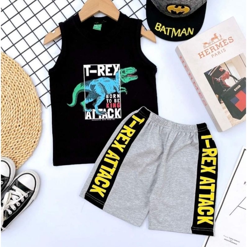 Bộ ba lỗ bé trai thun cotton mỏng mát in siêu nhân size nhí 10-20kg