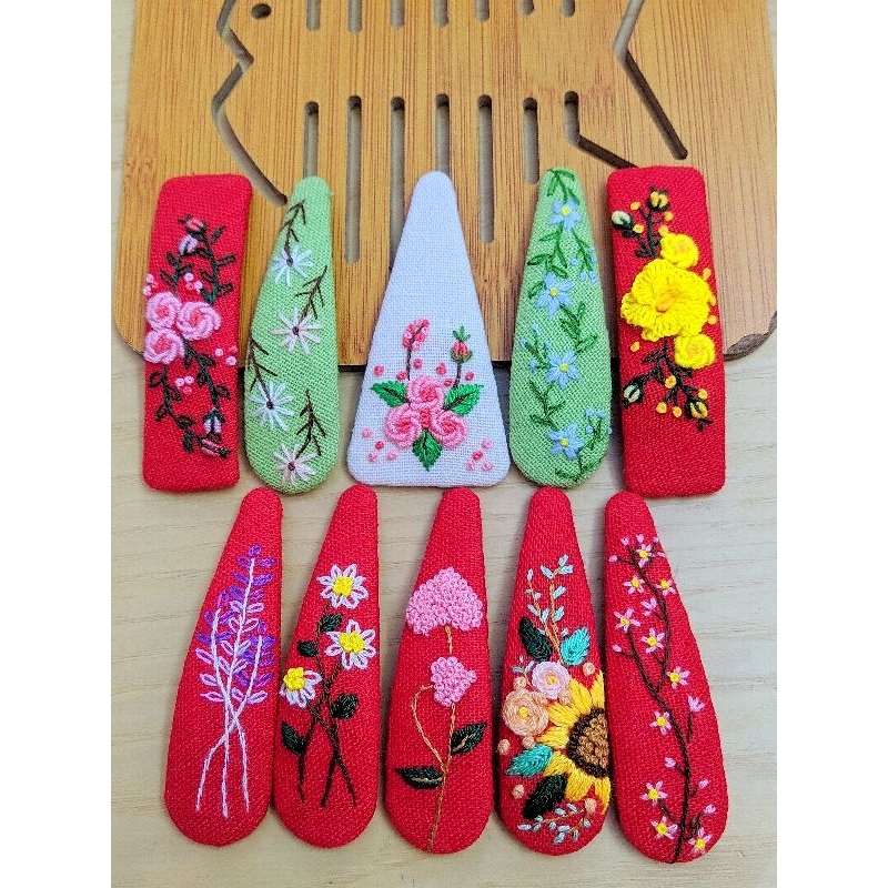 Kẹp tóc thêu tay handmade nhiều mẫu xinh xắn