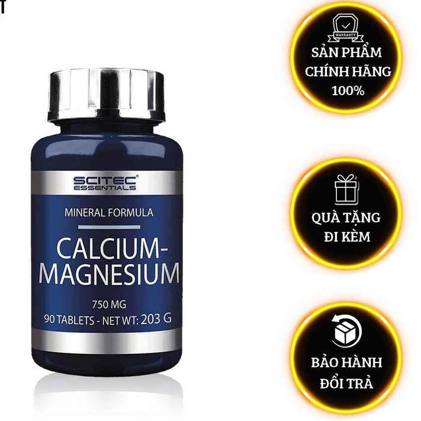 Calcium – Magnesium Scitec Nutrition Lọ 90 Viên Thực Phẩm Hỗ Trợ Sức Khỏe Xương và Hệ Miễn Dịch