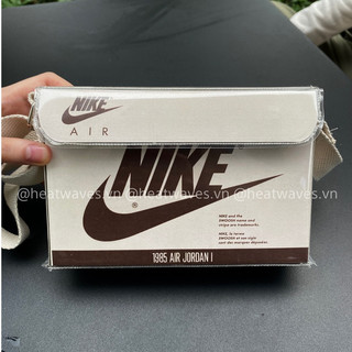 Túi hộp đeo chéo Nike trắng kem Box shoes custom mini bag