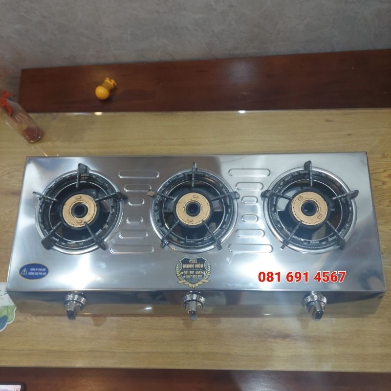 Bếp gas khè 3 lò nhỏ gọn tiện lợi siêu bền xịn sò