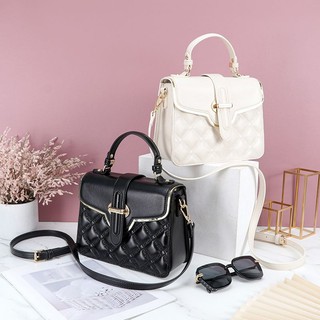 Túi đeo chéo trần trám viền vàng, size 23, hàng Quảng Châu cao cấp