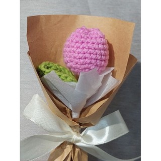Bó hoa len handmade size mini (18cm) | IB CHỌN MÀU