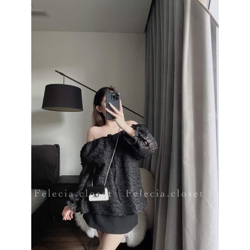 🌸🌸Áo trễ vai tơ lông bèo dài tay xinhh xỉu💯💯