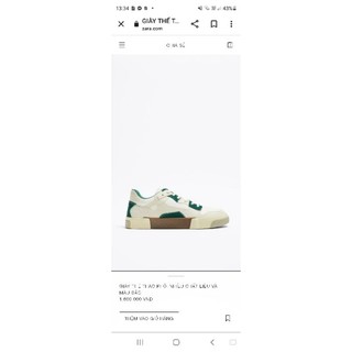 [Bao check chính hãng] Giày ZARA TRAINERS XANH
