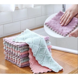 Sét 5 khăn lau bếp - khăn lau bếp đa năng 2 mặt - khăn lau chén , đĩa