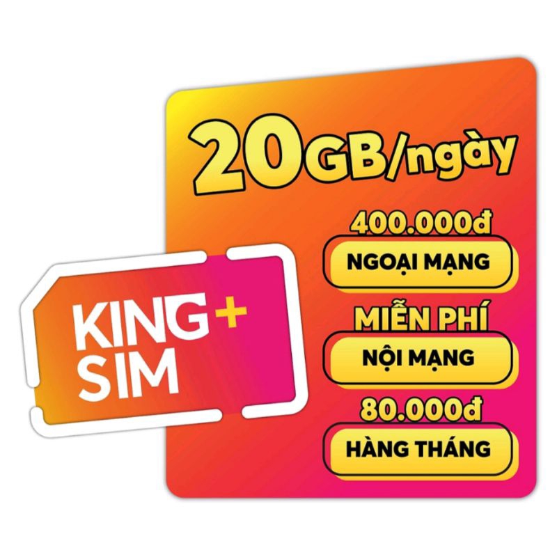 SIM SIÊU DATA 20GB/NGÀY TÀI KHOẢN 400K.MIỄN PHÍ THÁNG ĐẦU TIÊN