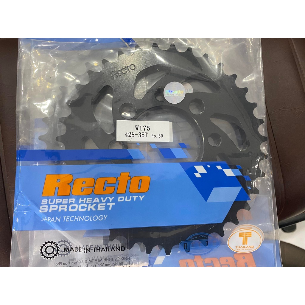 Nhông sên dĩa Recto Kawasaki w175 , sên vàng đen , nhông dĩa recto cho w175