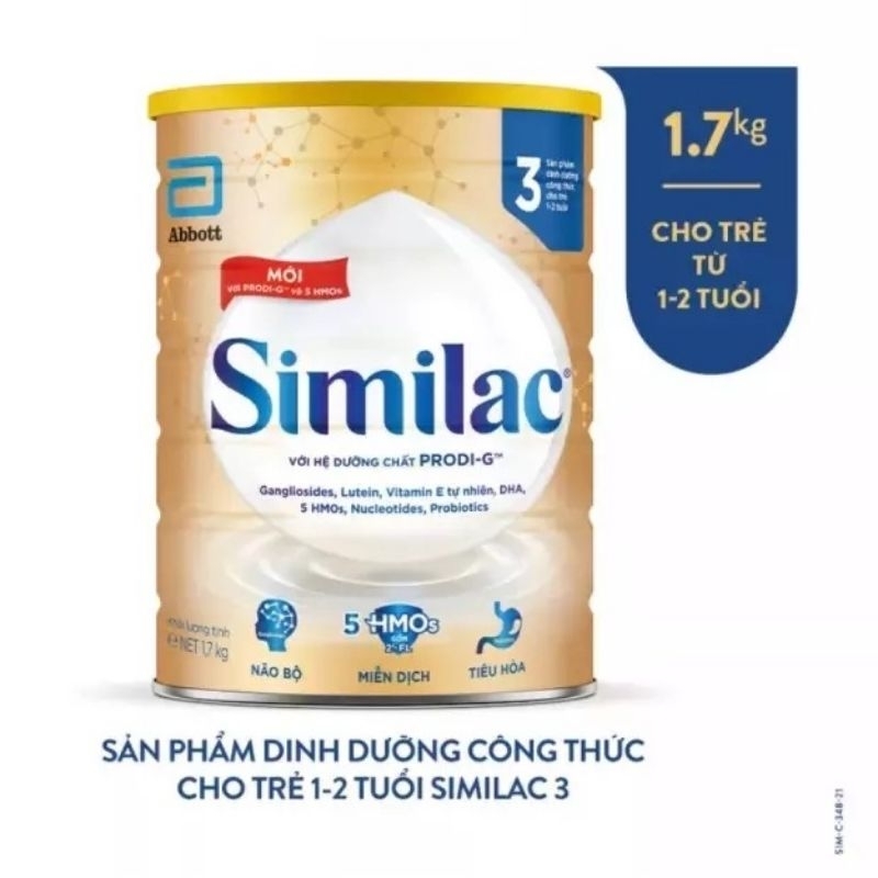 SỮA BỘT SIMILAC 3 IQ HMO 1,7KG (hsd 2025)