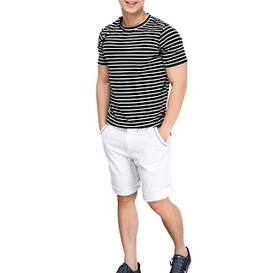 Áo Thun Nam Kẻ Sọc Tay Ngắn Áo Thun Tay Ngắn Cổ Tròn Nam Nữ 𝗔́𝗼 𝗞𝗲̉ 𝗦𝗼̣𝗰 Co Dản Thể Thao