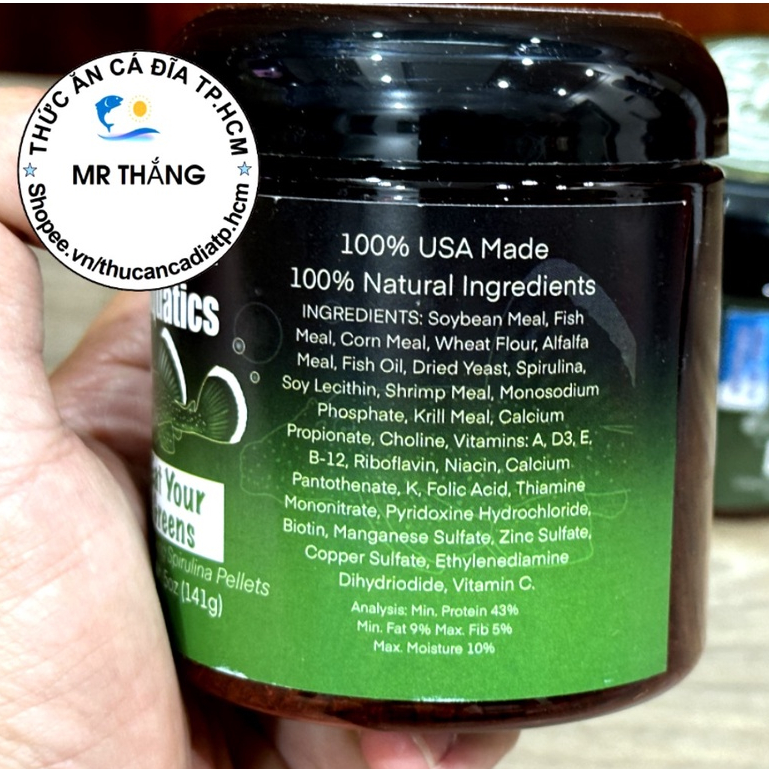 Tsunami Aquatics Eat Your Greens : Thức ăn rau xanh cho dòng cá Pleco mắt xanh.