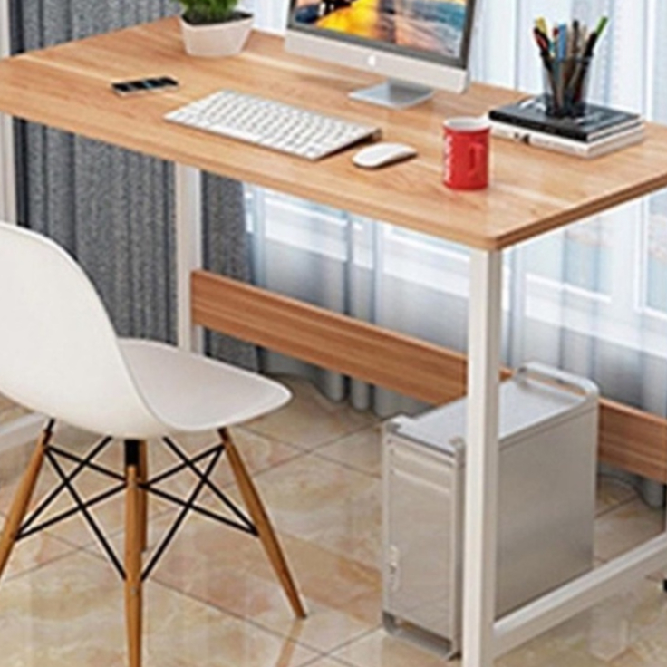 Bàn làm việc, bàn học gỗ, chân sắt dùng cho văn phòng, học bài, để máy tính cho sinh viên giá rẻ 2023