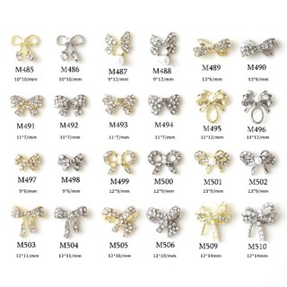 Charm nơ đá trang trí móng,nơ đá bạc nail