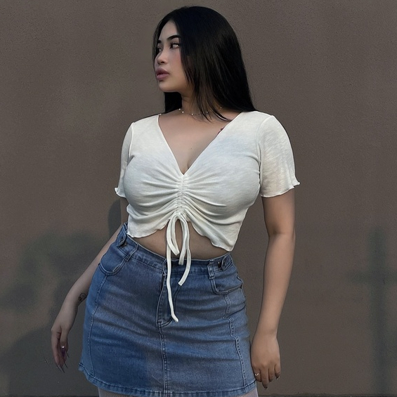 ÁO CROPTOP DÂY RÚT TRẮNG
