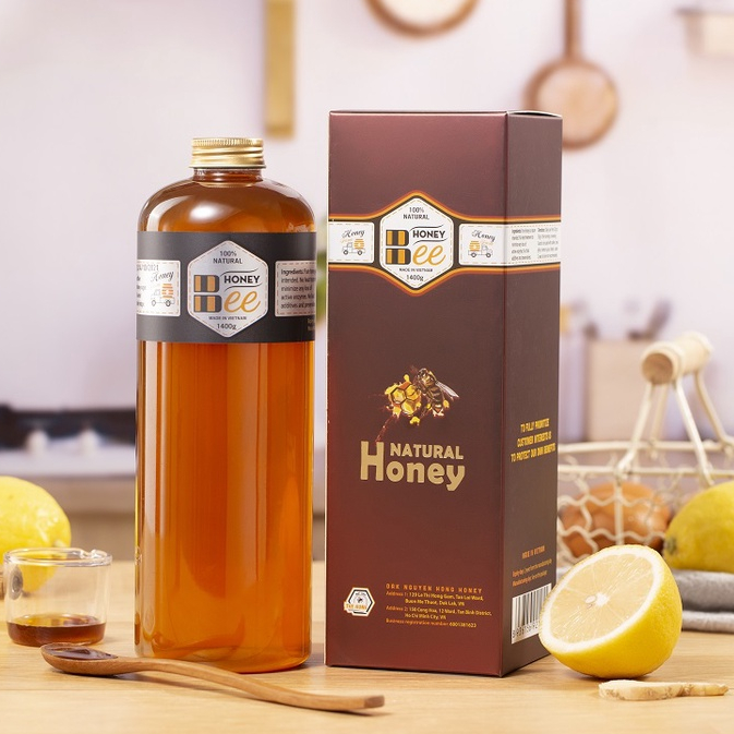Mật ong nguyên chất 100% BEE Honey hoa nhãn 1 lít Thế Hồng Honey (TRẢ HÀNG NẾU SẢN PHẨM KHÔNG THẬT)