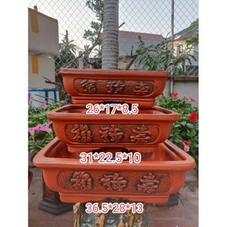 Bộ 3 chậu chữ nhật phúc lộc thọ