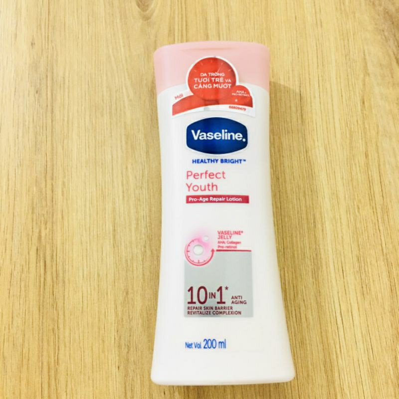 Sữa dưỡng thể Vaseline Healthy Bright Perfect Youth 10 in 1 AHA & Pro-Retinol 200ml