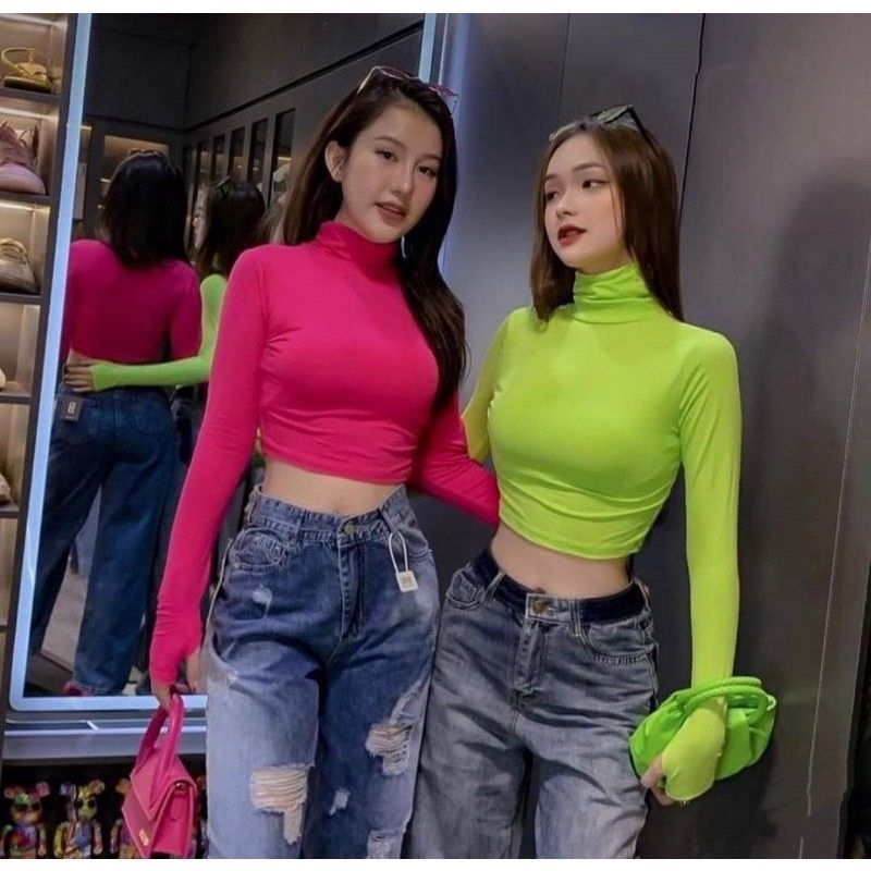 ÁO THUN CỔ LỌ TAY DÀI CÓ XỎ NGÓN SIÊU HOT CL9