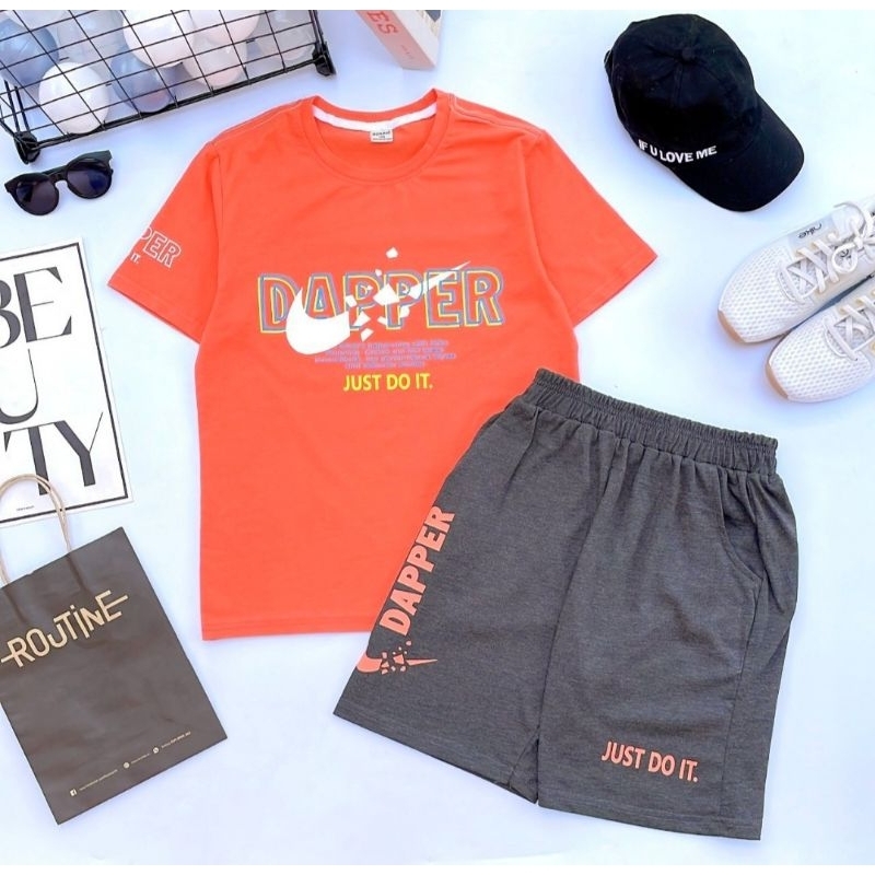 Bộ cộc tay bé trai cotton size đại cồ 40-60kg chất Cotton co dãn đẹp mát