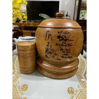 Bình ủ giữ ấm bình trà làm gỗ dừa nguyên khối