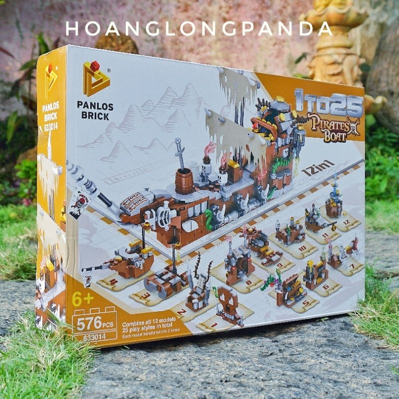 Lắp ráp PANLOS 633014 | Mô hình tàu hải tặc 12 trong 1 | 576 chi tiết