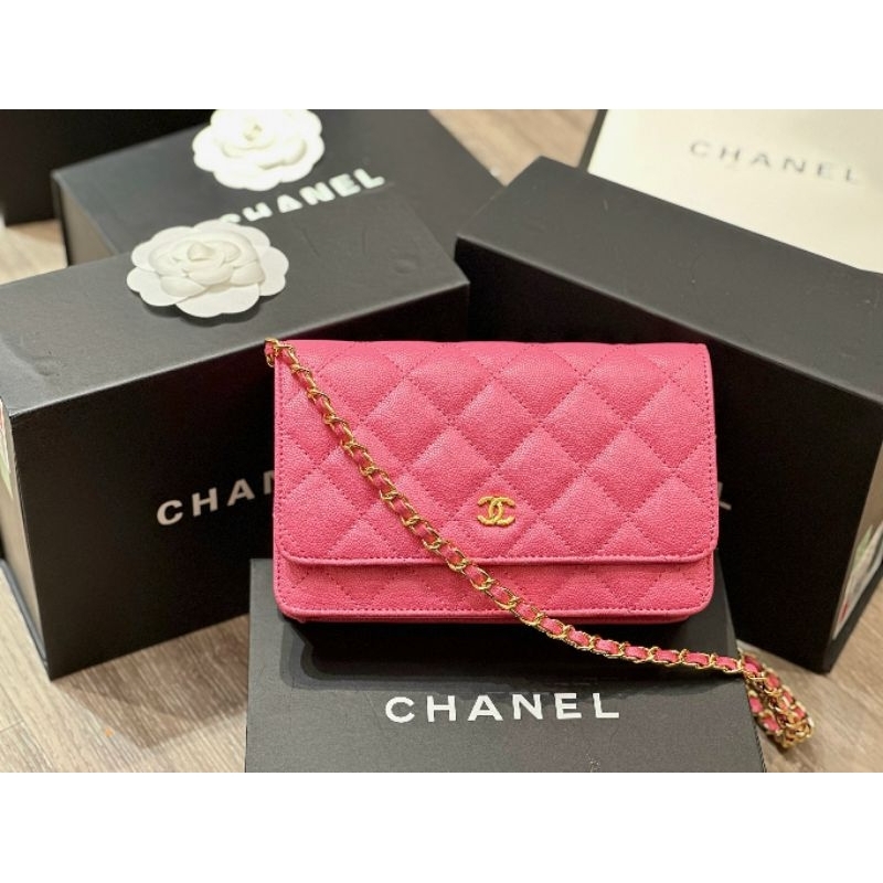 Túi đeo chéo nữ C.N WOC da hạt sz19cm phom chuẩn đẹp nhiều màu fullbox nam châm