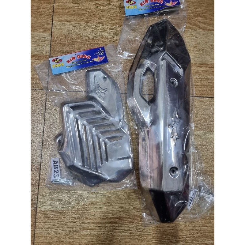 ốp che bô, quạt gió inox xe AB Air blade đời 2022-2025