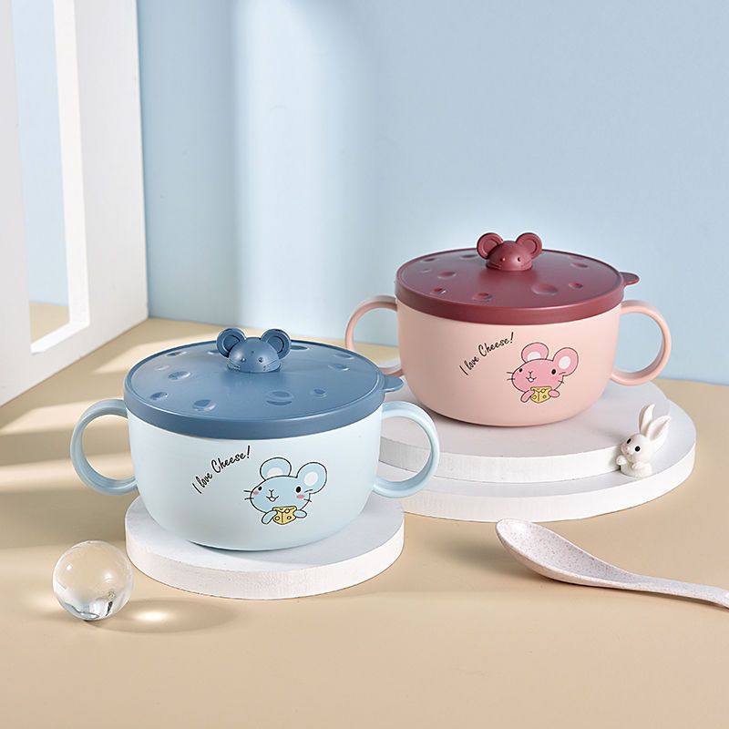 Ca Mỳ, Bát Ăn Dặm Lõi Inox Hình Chuột Siêu Dễ Thươngg