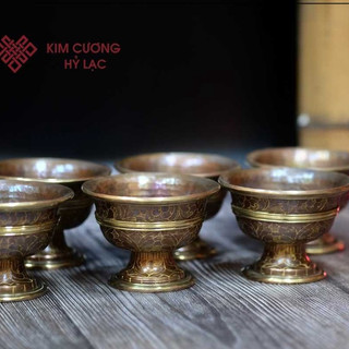 Chén Đồng Cúng Dường Mật Tông Đồng Thủ Công Nepal