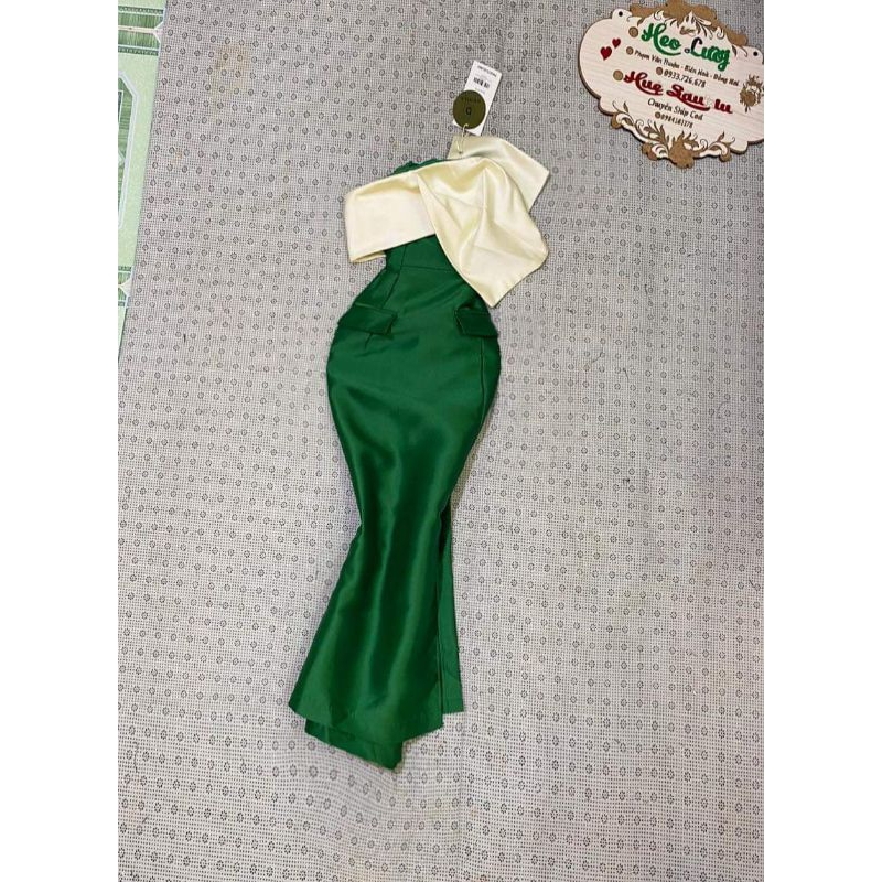đầm body xanh lá domila