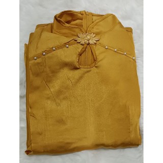 Set lam lụa đi chùa - nút sò đính ngọc