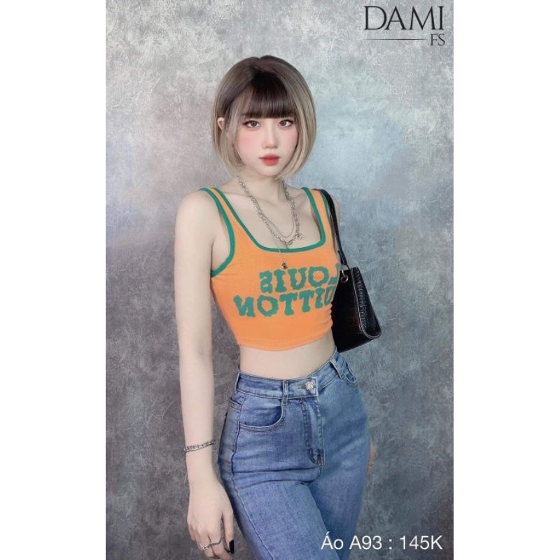 Áo 3 lỗ cổ cao sọc đen trắng from croptop gân tăm co giãn ôm body alohashop91