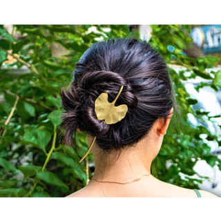 Trâm cài tóc hình lá Ginkgo - trâm đồng thủ công - trâm áo dài