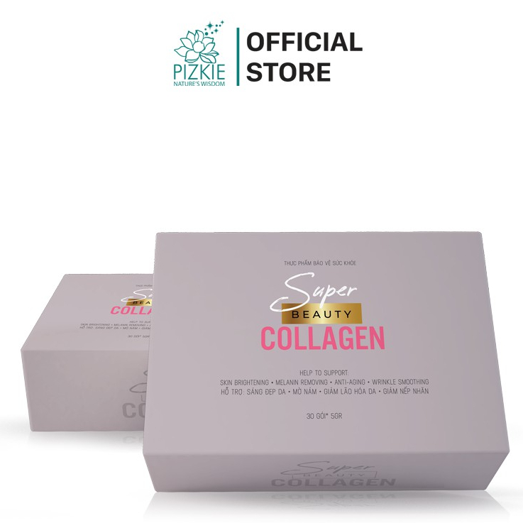 Thực Phẩm Làm Sáng Da Super Beauty Collagen Pizkie Hộp 30 gói 5gr