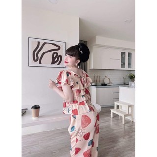 Đồ lụa lửng dễ thương đồ mặc nhà
