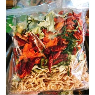 1kg dưa món khô combo 5 loại_ ớt, cà rốt, đu đủ, củ kiệu, củ cải