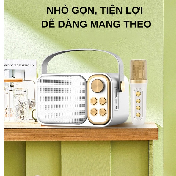 Loa Karaoke Bluetooth YS-103 Kèm 1 Micro Không Dây, Âm Thanh Siêu Hay, Thiết Kế Sang Trọng Nhỏ Gọn Tiện Lợi- Techzone | BigBuy360 - bigbuy360.vn